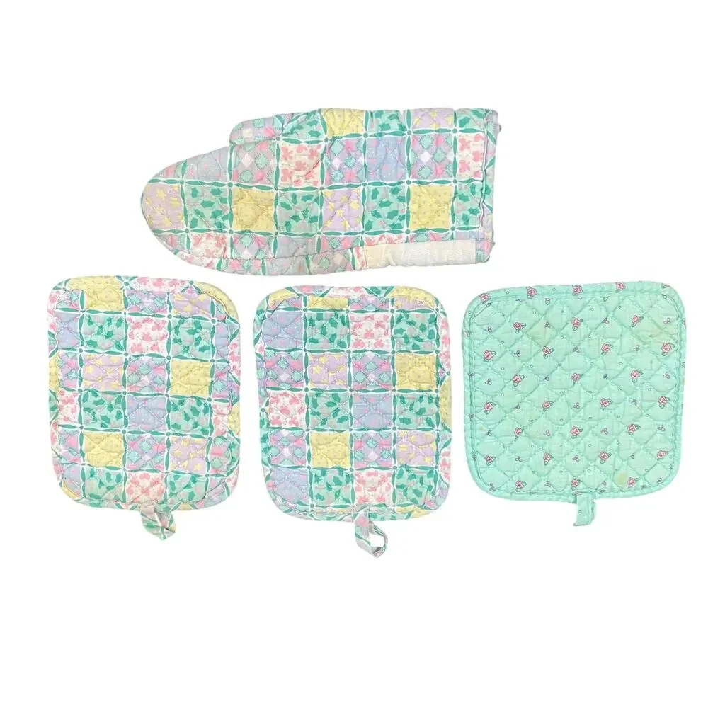Vintage 90s Precious Moments Lot of Pot Holders and Oven Mitt